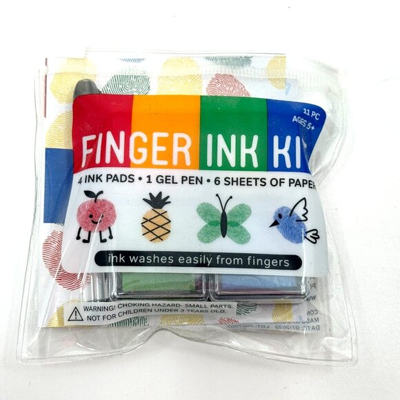 Kid's Mini Finger Ink Kit: Ink Pads, Pen, Paper for Fingerprint Art - Picture 1 of 6